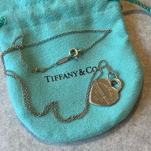Authentic Sterling Silver Return to Tiffany necklace on Tiffany 16inch chain